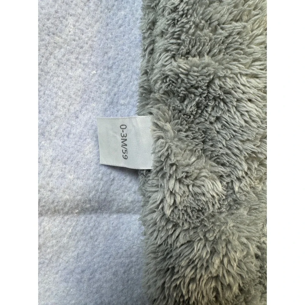 XMWEALTHY Baby Bear Bunting Fleece Pram Suit Grey Hooded Romper 0-3 Months